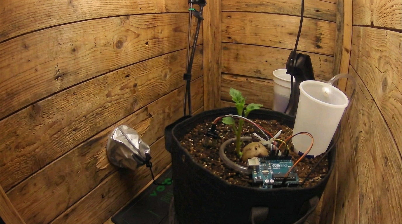 Live view of Spud the potato plant